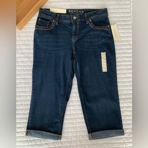 NWT Sonoma Life Style Capri Jeans Modern Fit Blue Denim Women's Size 6